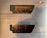 Tillig 01076, 2er Set Schiebedachwagen Kmmks 51, DB, Ep.III / TT